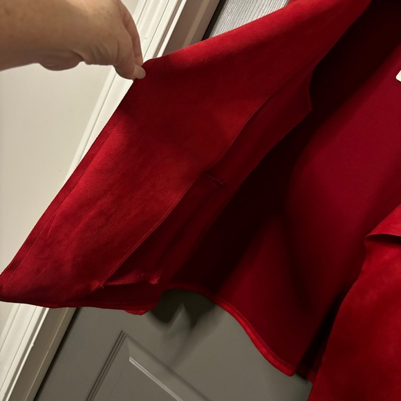 Microsuede Open Front Jacket New M Red Kirundo - Picture 5 of 13